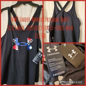 Under Armour Freedom Sleeveless Top - Black and Blue